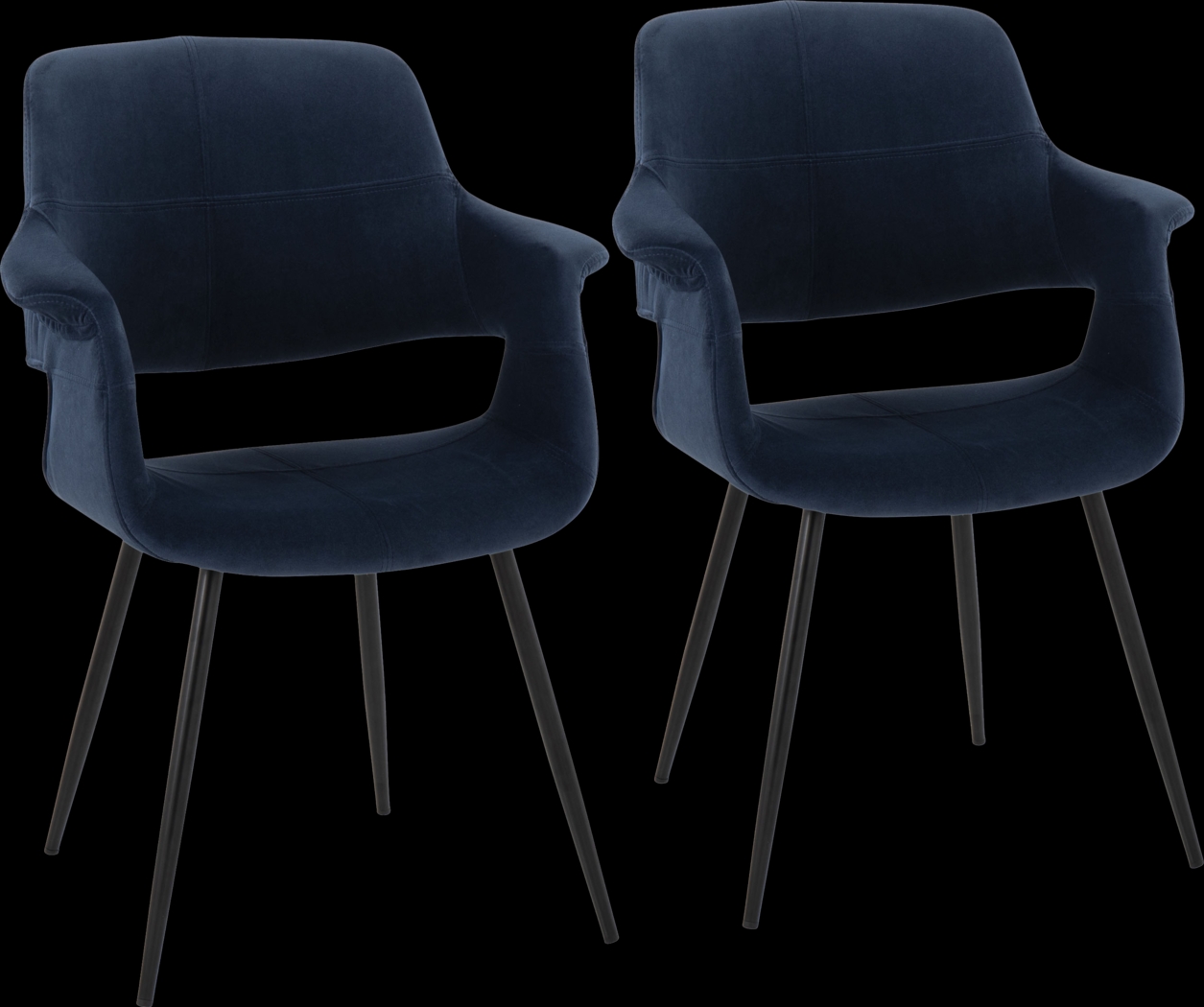 Lafanette II Blue Arm Chair, Set of 2 - Thumbnail - Image 1