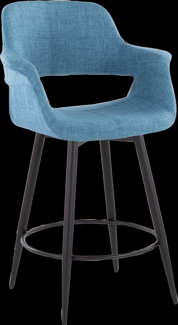 Lafanette II Blue Swivel Counter Height Stool, Set of 2 - Thumbnail - Image 5