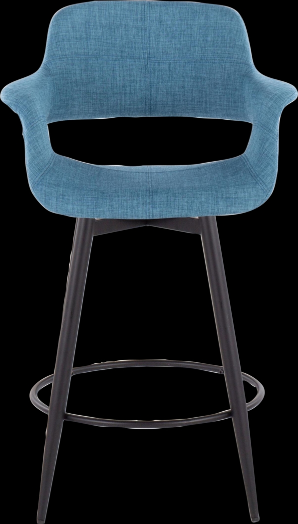 Lafanette II Blue Swivel Counter Height Stool, Set of 2 - Thumbnail - Image 6