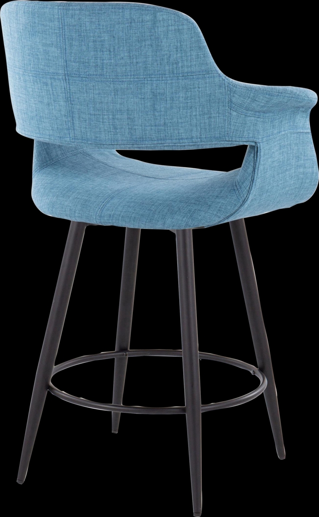 Lafanette II Blue Swivel Counter Height Stool, Set of 2 - Thumbnail - Image 7