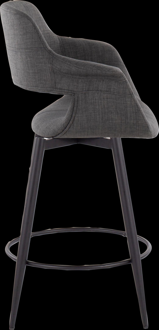 Lafanette II Charcoal Swivel Counter Height Stool, Set of 2 - Thumbnail - Image 4