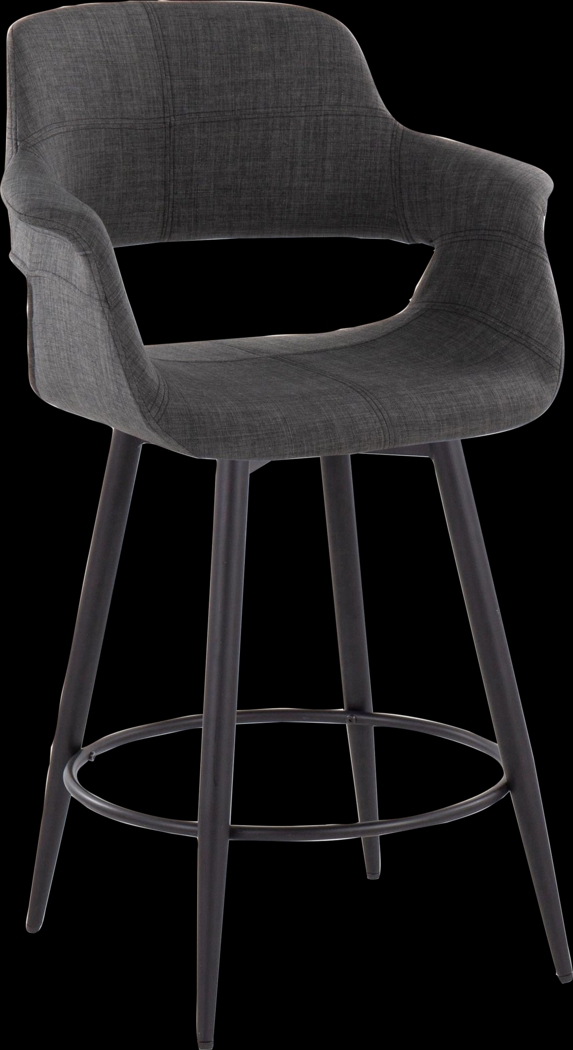 Lafanette II Charcoal Swivel Counter Height Stool, Set of 2 - Thumbnail - Image 5