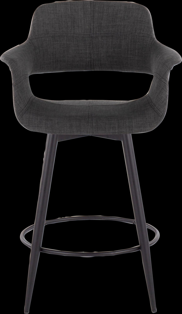 Lafanette II Charcoal Swivel Counter Height Stool, Set of 2 - Thumbnail - Image 6