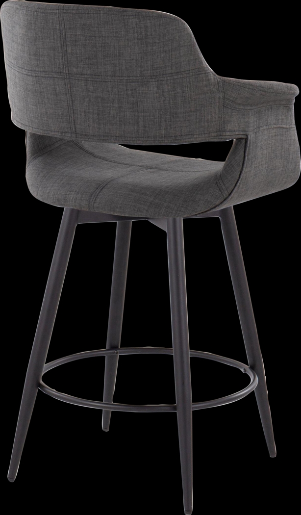 Lafanette II Charcoal Swivel Counter Height Stool, Set of 2 - Thumbnail - Image 7