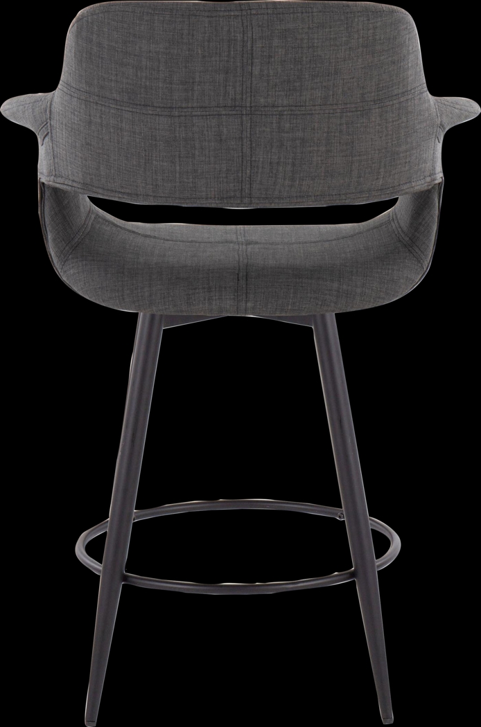 Lafanette II Charcoal Swivel Counter Height Stool, Set of 2 - Thumbnail - Image 8