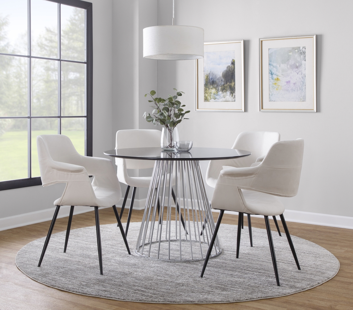 Lafanette II Cream Arm Chair, Set of 2 - Thumbnail - Image 2