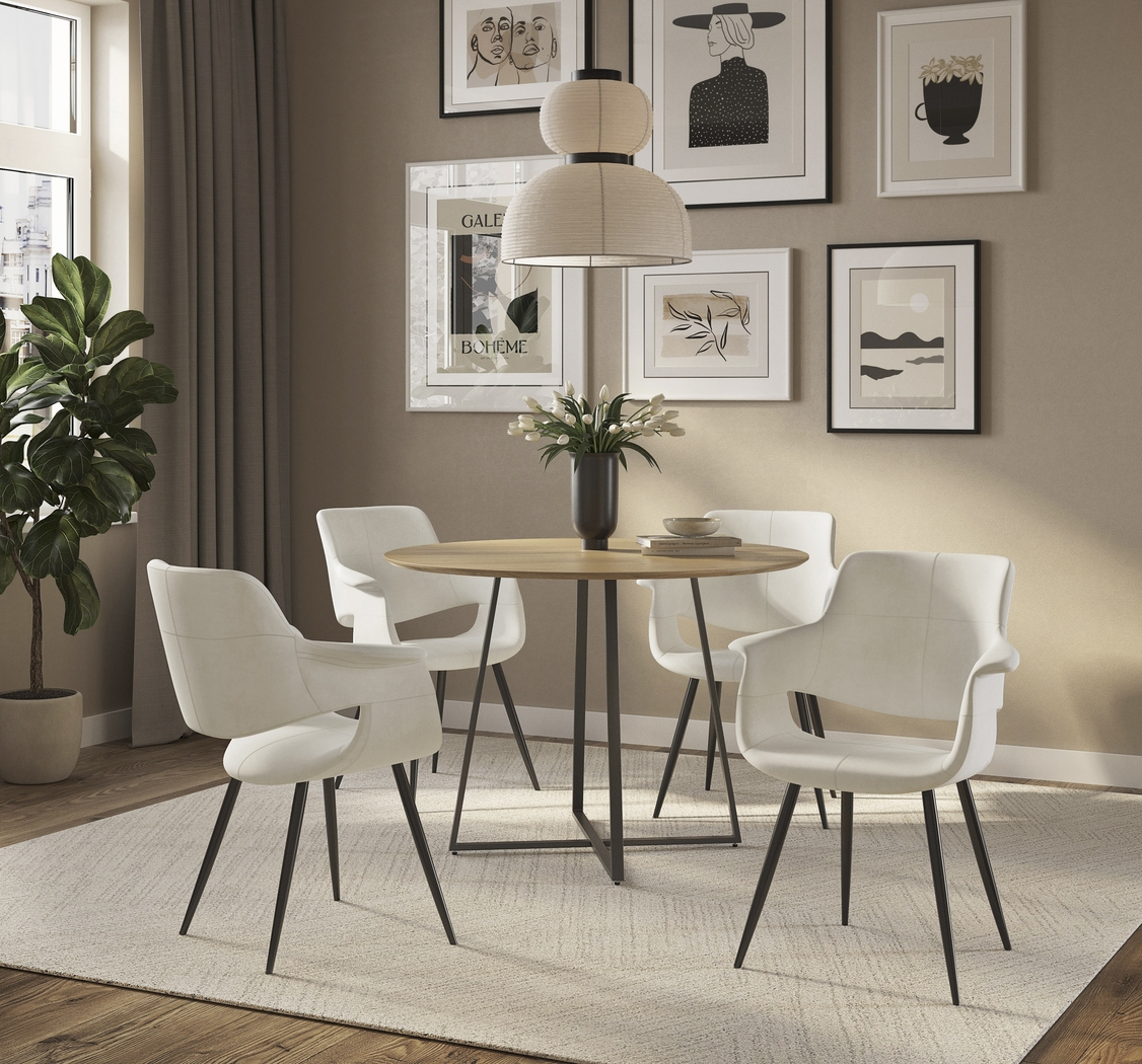 Lafanette II Cream Arm Chair, Set of 2 - Thumbnail - Image 3