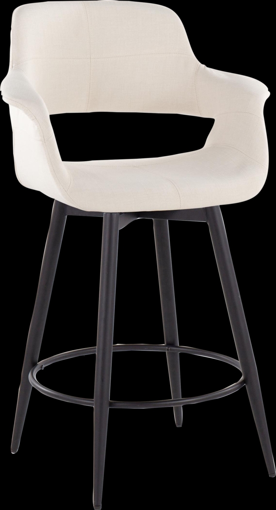 Lafanette II Cream Swivel Counter Height Stool, Set of 2 - Thumbnail - Image 5