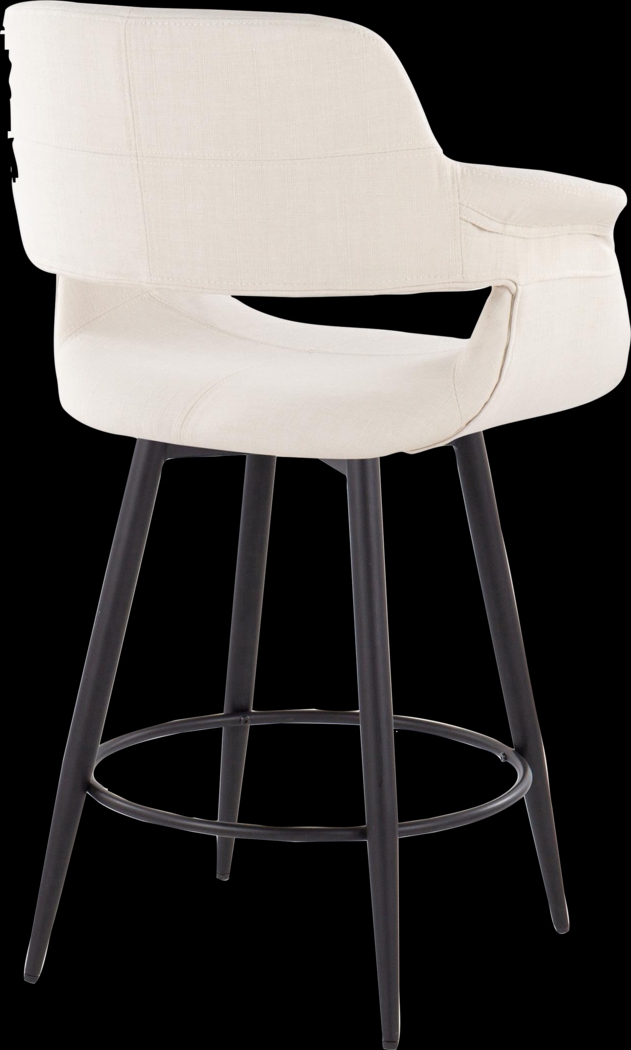 Lafanette II Cream Swivel Counter Height Stool, Set of 2 - Thumbnail - Image 7