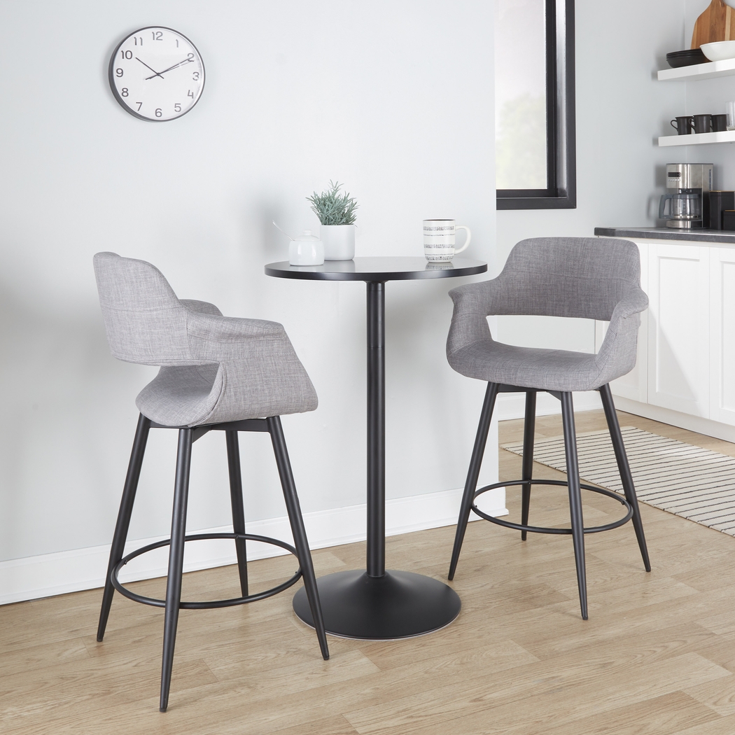 Lafanette II Gray Swivel Counter Height Stool, Set of 2 - Thumbnail - Image 3