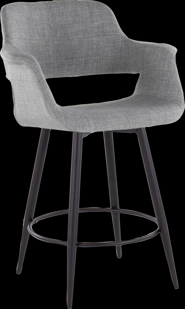 Lafanette II Gray Swivel Counter Height Stool, Set of 2 - Thumbnail - Image 4