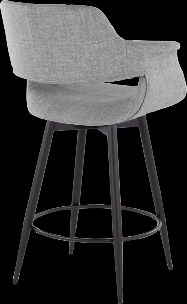Lafanette II Gray Swivel Counter Height Stool, Set of 2 - Thumbnail - Image 7