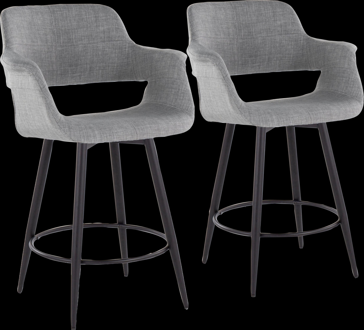 Lafanette II Gray Swivel Counter Height Stool, Set of 2 - Thumbnail - Image 1