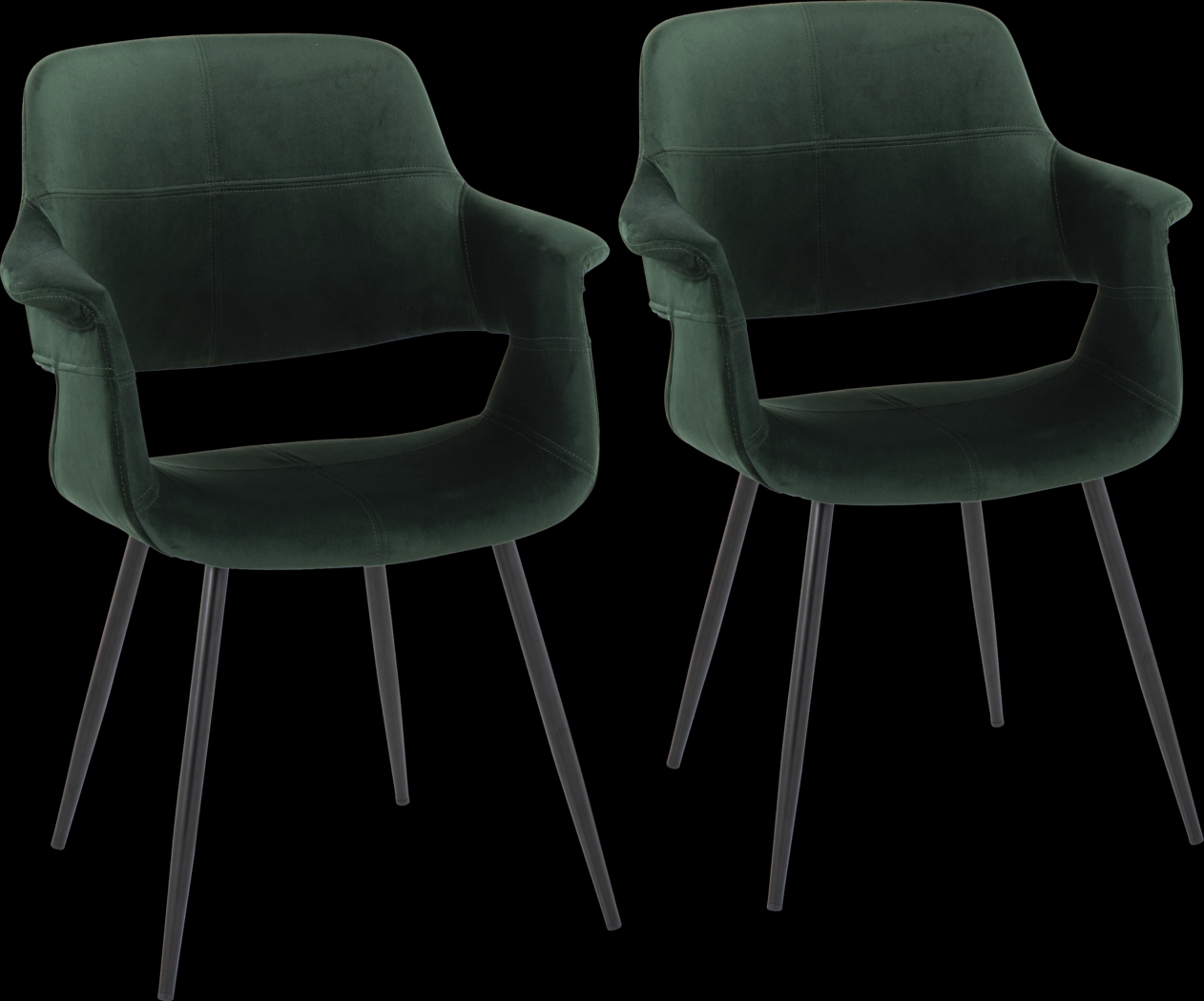 Lafanette II Green Arm Chair, Set of 2 - Thumbnail - Image 1