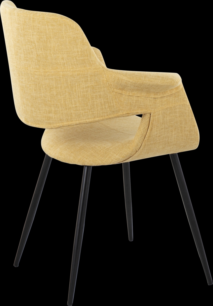 Lafanette II Yellow Arm Chair, Set of 2 - Thumbnail - Image 4