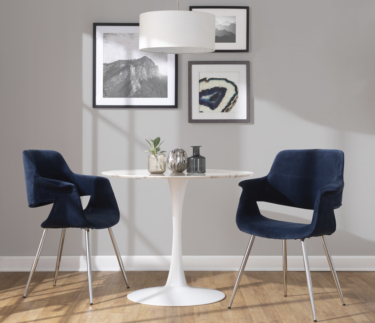 Lafanette III Blue Arm Chair, Set of 2 - Thumbnail - Image 3