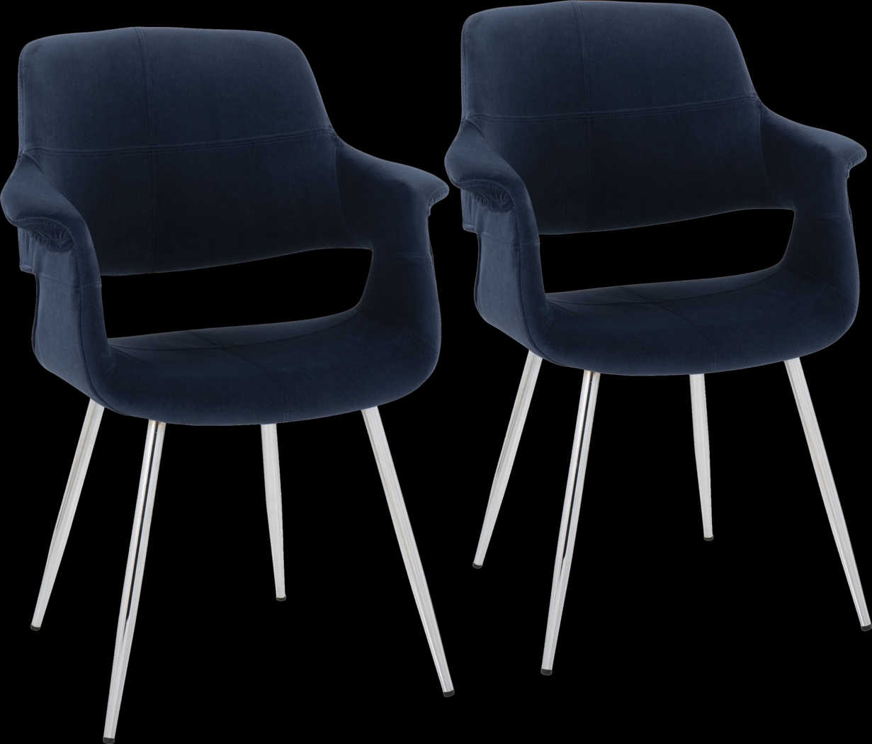 Lafanette III Blue Arm Chair, Set of 2 - Thumbnail - Image 1