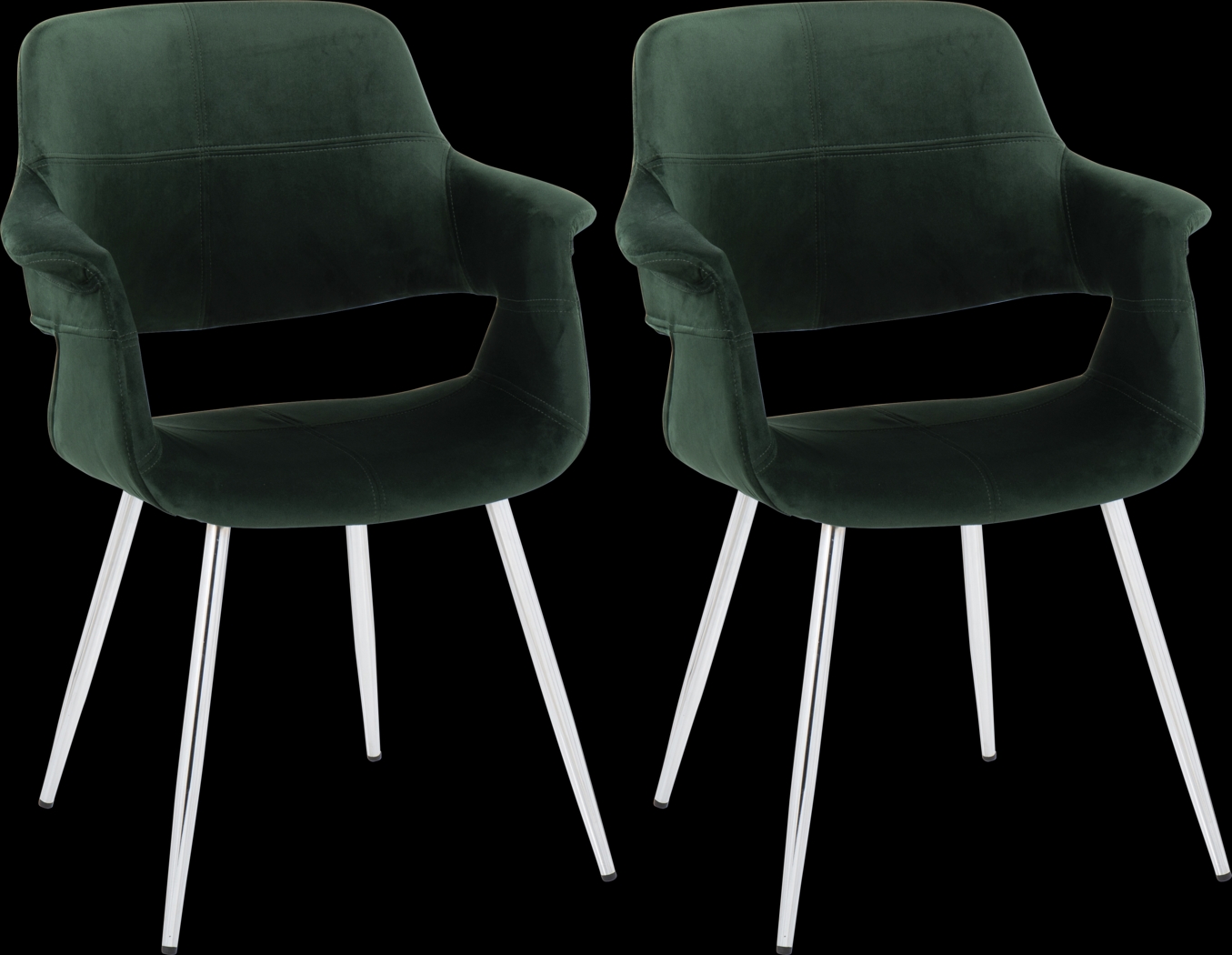 Lafanette III Green Arm Chair, Set of 2 - Thumbnail - Image 1