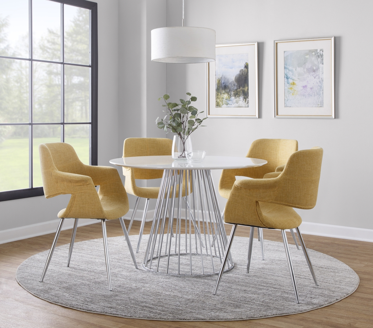 Lafanette III Yellow Arm Chair, Set of 2 - Thumbnail - Image 2