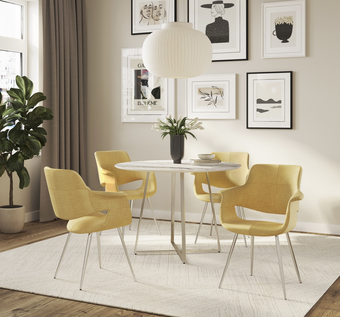 Lafanette III Yellow Arm Chair, Set of 2 - Thumbnail - Image 3