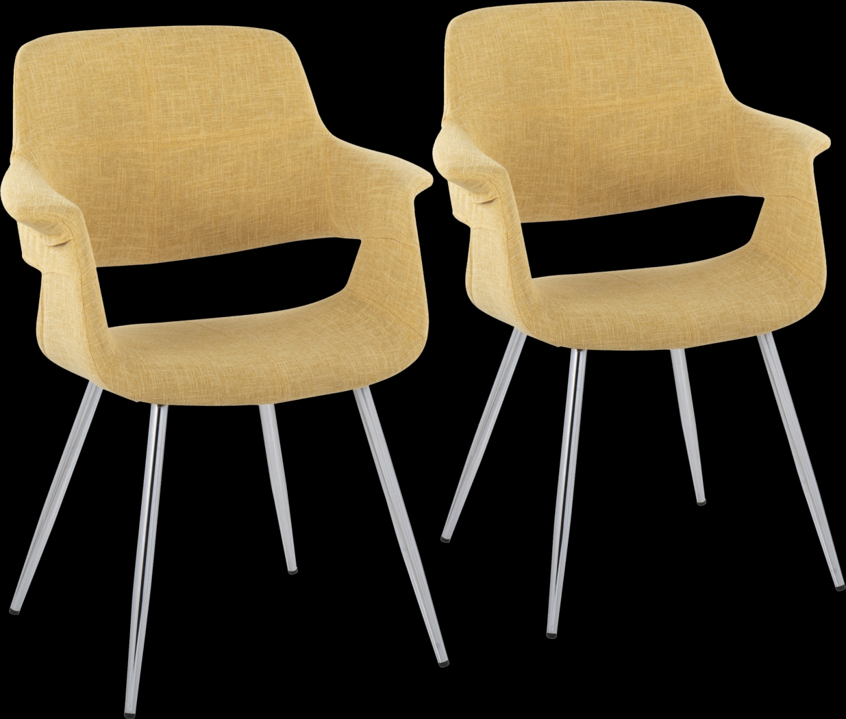 Lafanette III Yellow Arm Chair, Set of 2 - Thumbnail - Image 1
