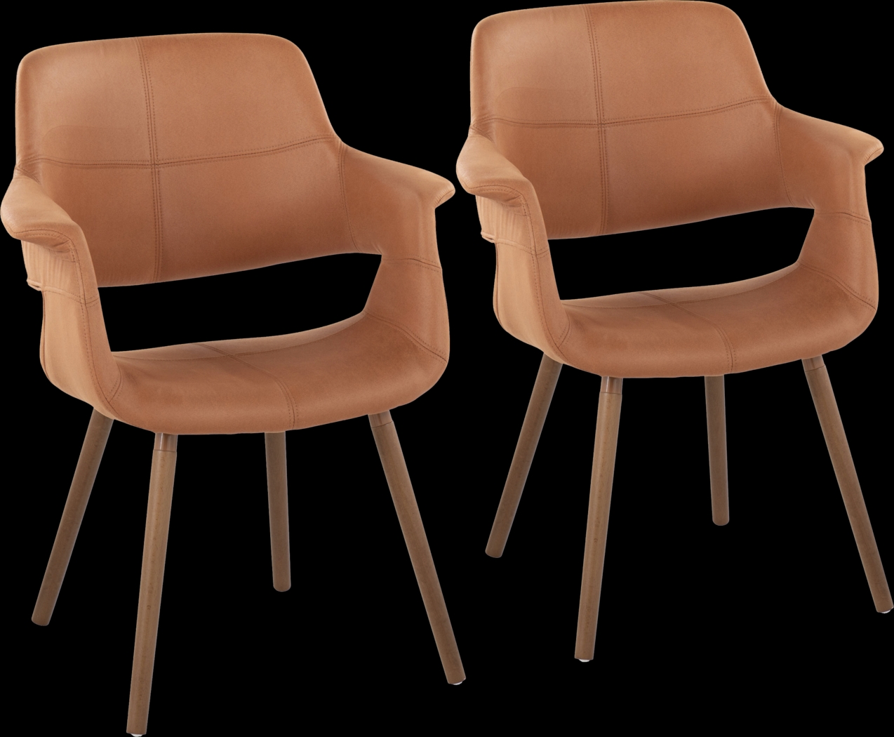 Lafanette IV Camel Arm Chair, Set of 2 - Thumbnail - Image 1