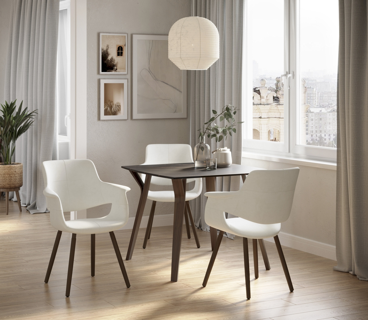 Lafanette IV Cream Arm Chair, Set of 2 - Thumbnail - Image 2