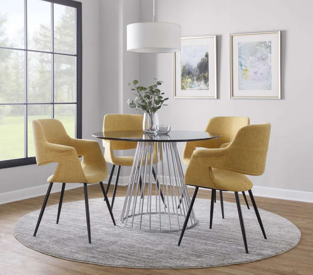 Lafanette IV Yellow Arm Chair, Set of 2 - Thumbnail - Image 3