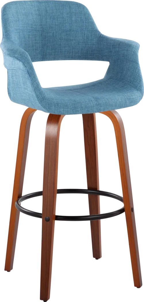 Lafanette V Blue Swivel Barstool, Set of 2 - Thumbnail - Image 3