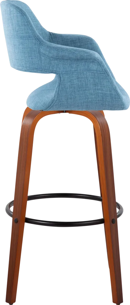 Lafanette V Blue Swivel Barstool, Set of 2 - Thumbnail - Image 4