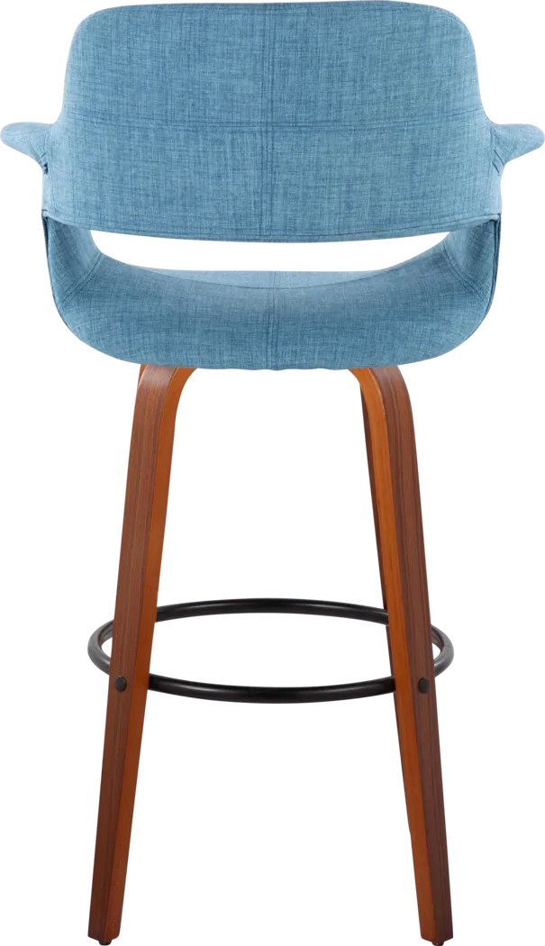 Lafanette V Blue Swivel Barstool, Set of 2 - Thumbnail - Image 6