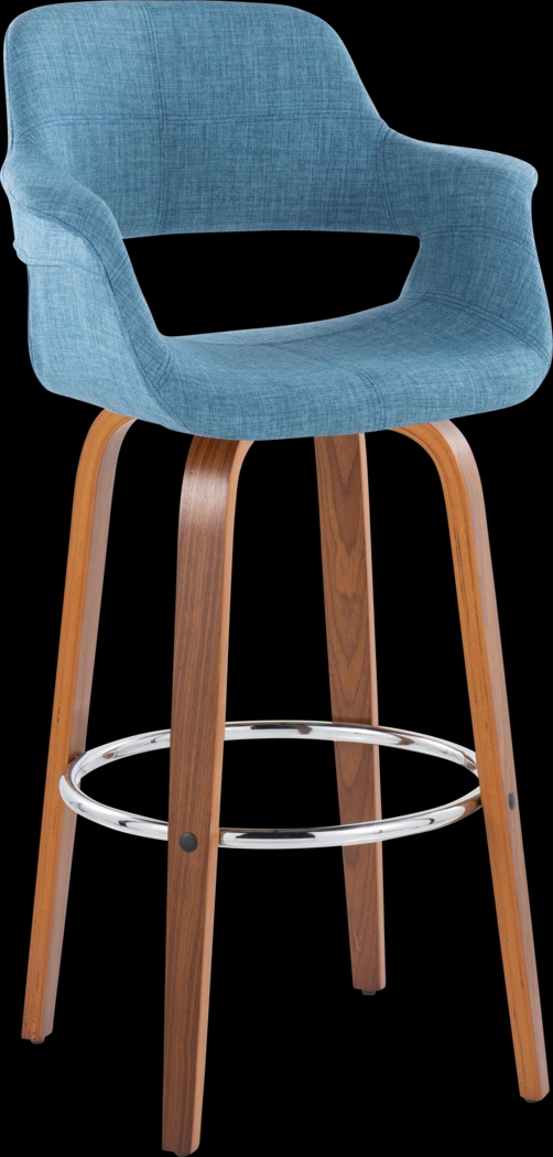 Lafanette V Blue Swivel Barstool, Set of 2 - Thumbnail - Image 3