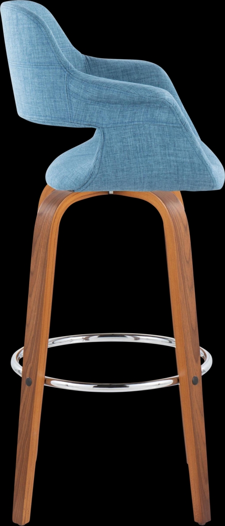 Lafanette V Blue Swivel Barstool, Set of 2 - Thumbnail - Image 4