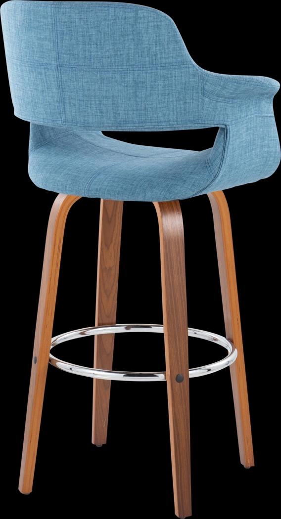 Lafanette V Blue Swivel Barstool, Set of 2 - Thumbnail - Image 5