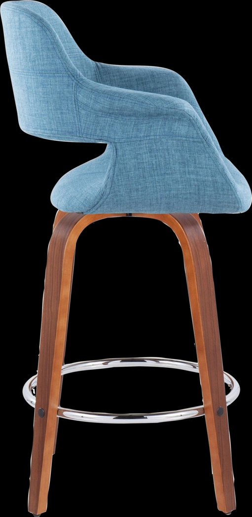 Lafanette V Blue Swivel Counter Height Stool, Set of 2 - Thumbnail - Image 4