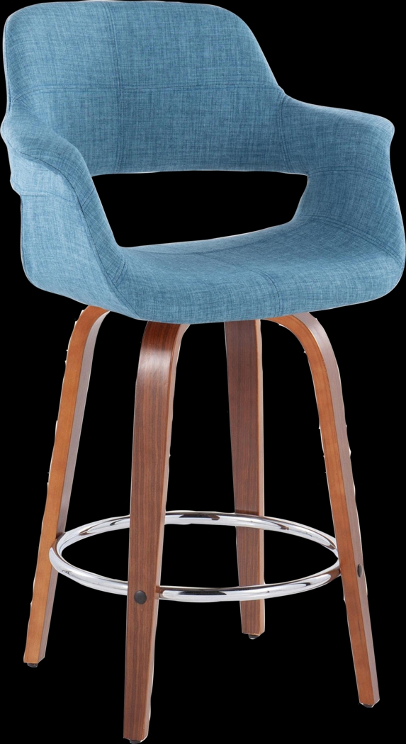Lafanette V Blue Swivel Counter Height Stool, Set of 2 - Thumbnail - Image 5