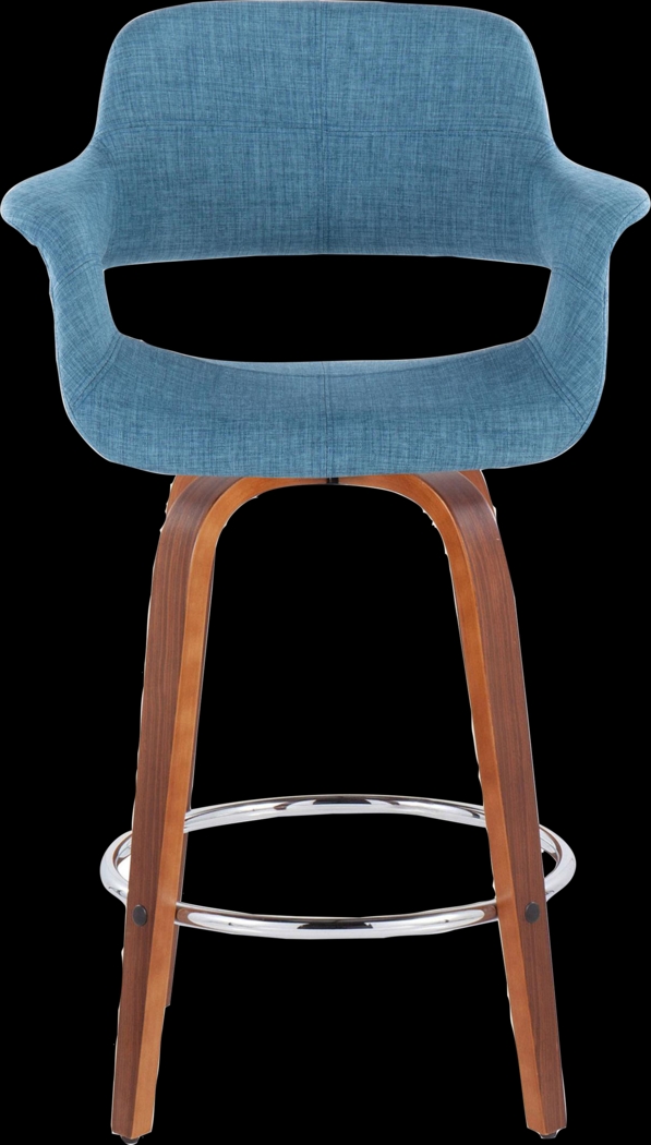 Lafanette V Blue Swivel Counter Height Stool, Set of 2 - Thumbnail - Image 6