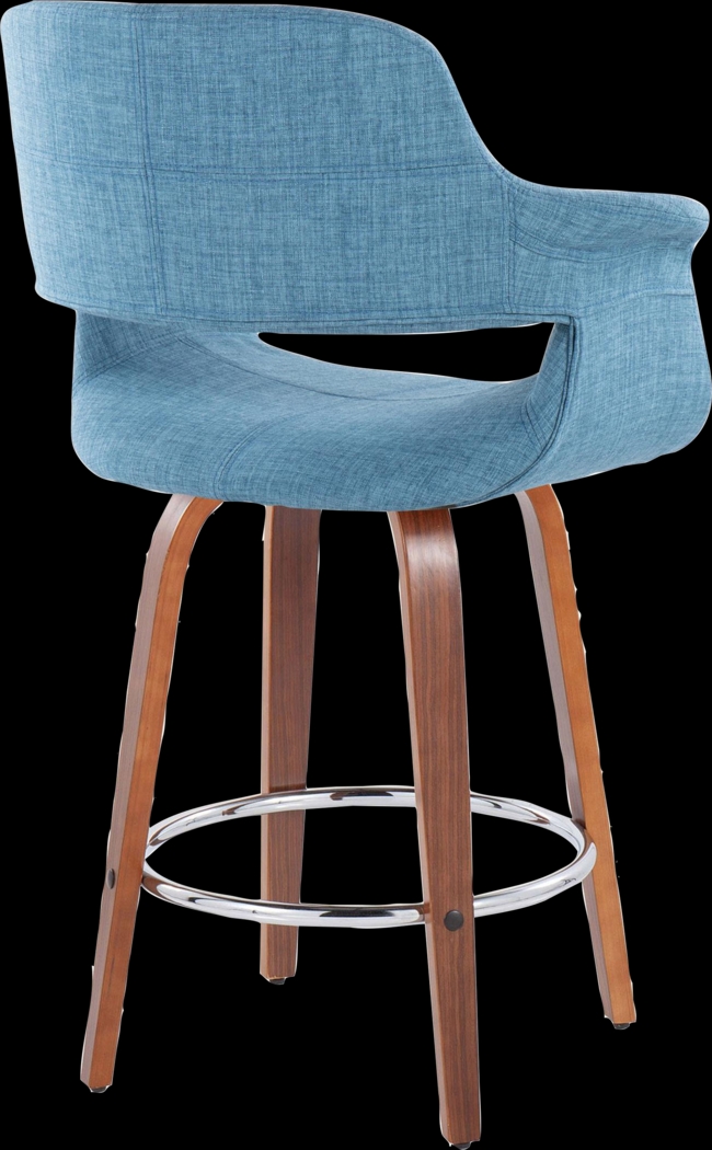 Lafanette V Blue Swivel Counter Height Stool, Set of 2 - Thumbnail - Image 7