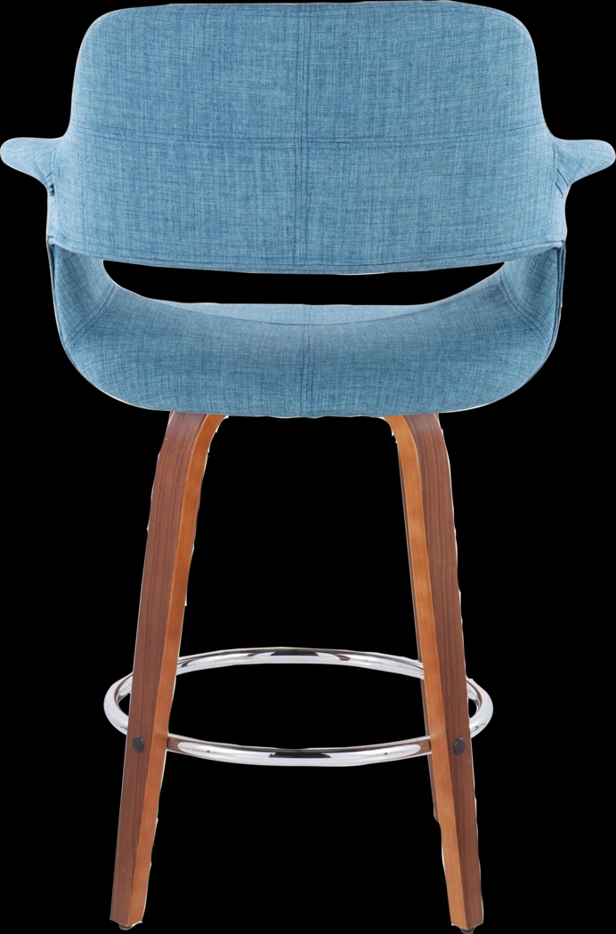 Lafanette V Blue Swivel Counter Height Stool, Set of 2 - Thumbnail - Image 8