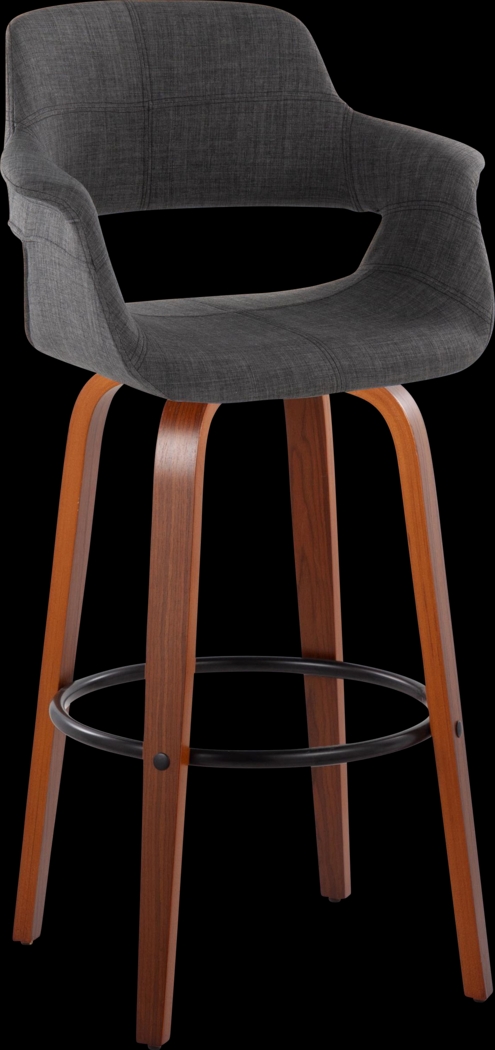 Lafanette V Charcoal Swivel Barstool, Set of 2 - Thumbnail - Image 3