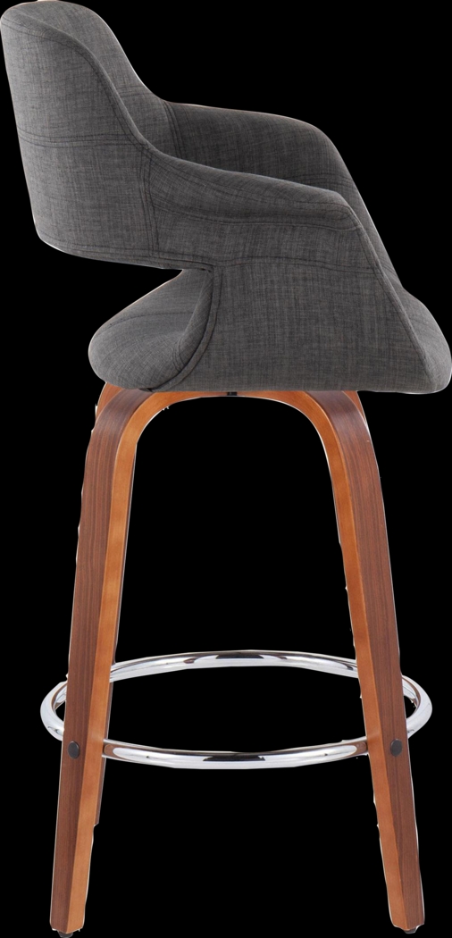 Lafanette V Charcoal Swivel Counter Height Stool, Set of 2 - Thumbnail - Image 4