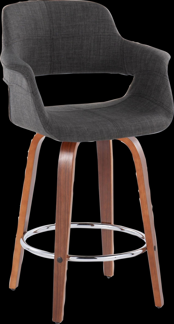 Lafanette V Charcoal Swivel Counter Height Stool, Set of 2 - Thumbnail - Image 5