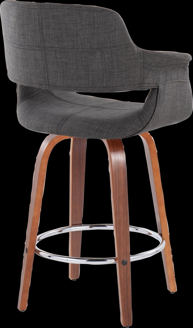 Lafanette V Charcoal Swivel Counter Height Stool, Set of 2 - Thumbnail - Image 6