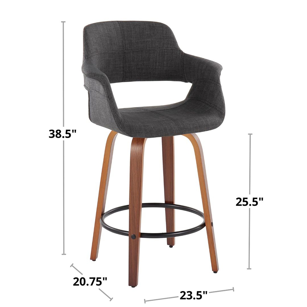 Lafanette V Charcoal Swivel Counter Height Stool, Set of 2 - Thumbnail - Image 10