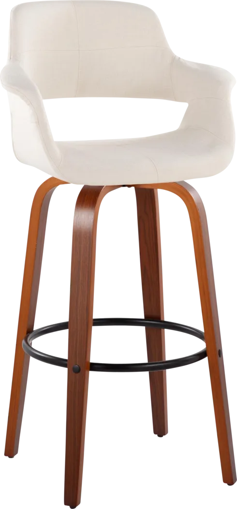 Lafanette V Cream Swivel Barstool, Set of 2 - Thumbnail - Image 3