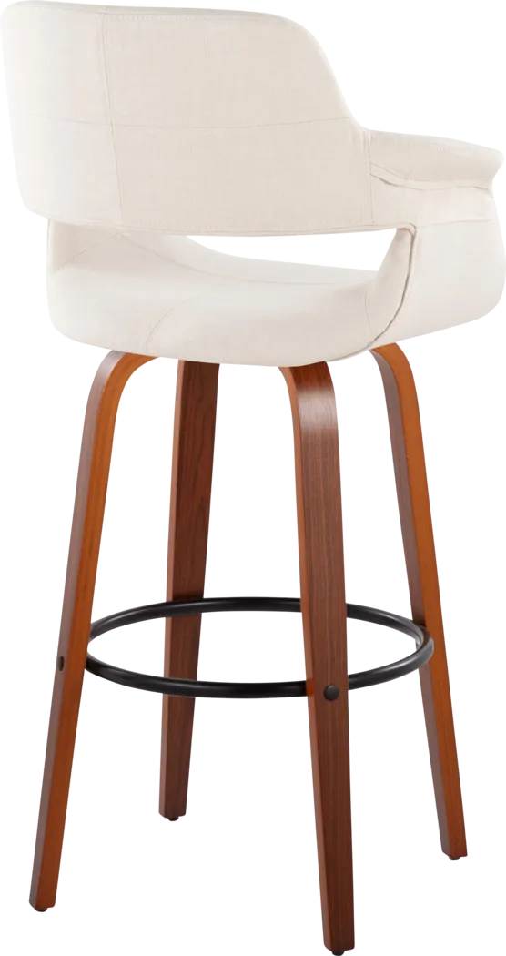 Lafanette V Cream Swivel Barstool, Set of 2 - Thumbnail - Image 5