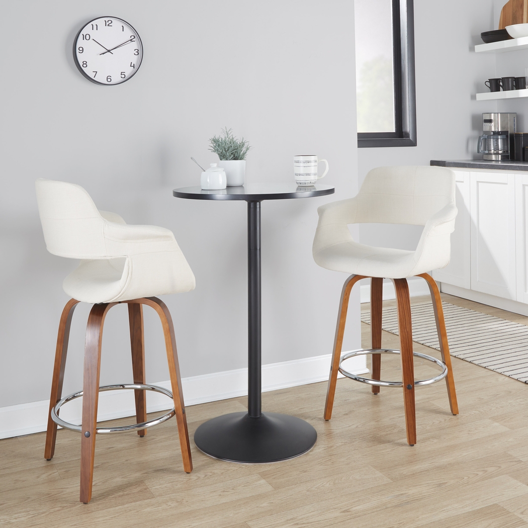 Lafanette V Cream Swivel Counter Height Stool, Set of 2 - Thumbnail - Image 2