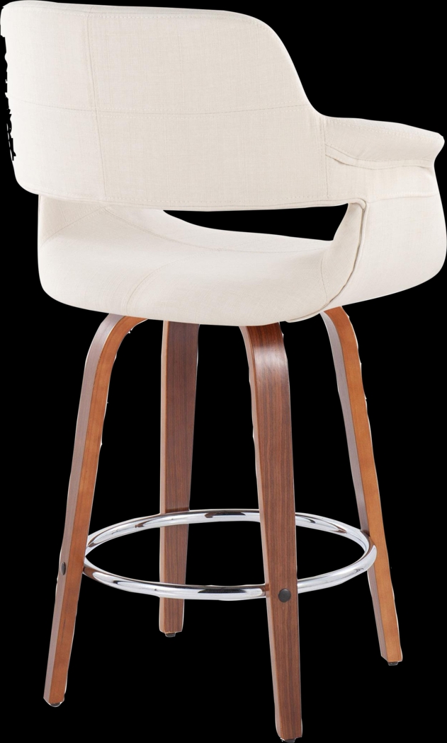 Lafanette V Cream Swivel Counter Height Stool, Set of 2 - Thumbnail - Image 7