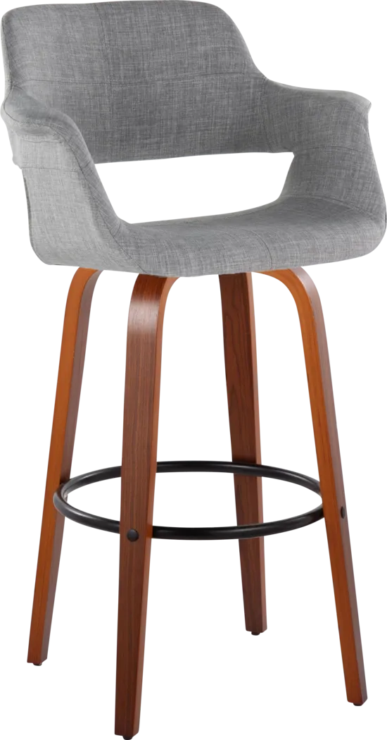 Lafanette V Gray Swivel Barstool, Set of 2 - Thumbnail - Image 3