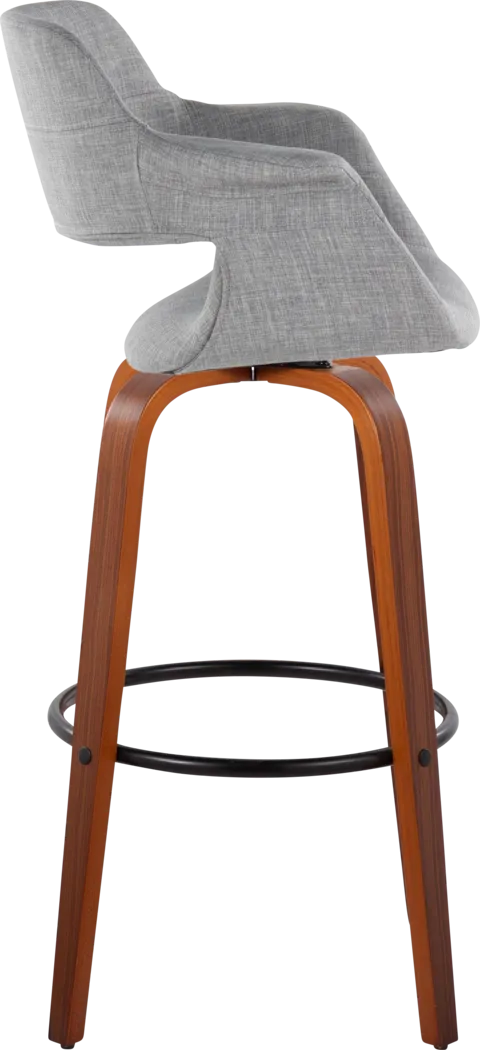 Lafanette V Gray Swivel Barstool, Set of 2 - Thumbnail - Image 4